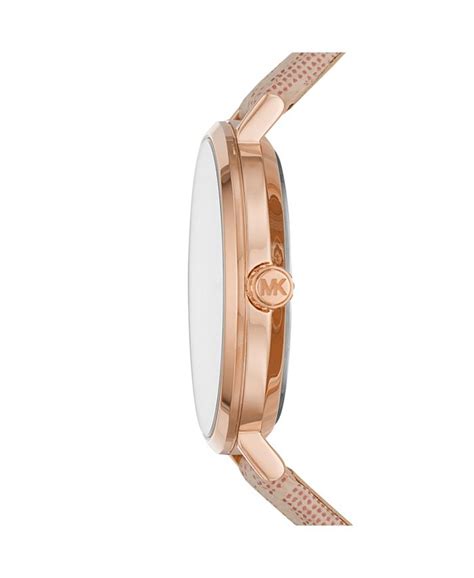 Michael Kors Women's Jayne Blush Signature Logo Strap Watch 